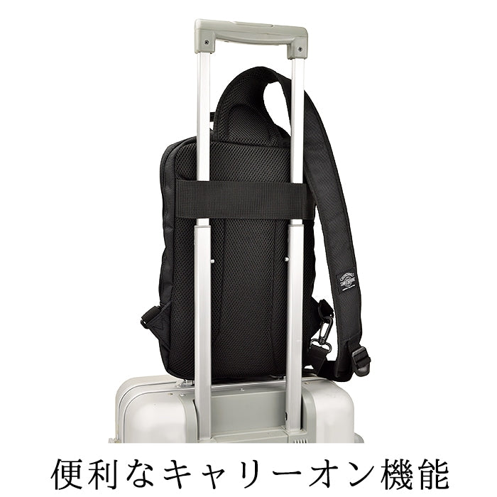 ワンショルダーバッグ サブバッグ メンズ 薄マチ A4 タブレット収納可能 キャリーオン機能 旅行 街持ち 黒 ANDY HAWARD 33732
